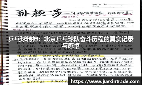 乒乓球精神：北京乒乓球队奋斗历程的真实记录与感悟